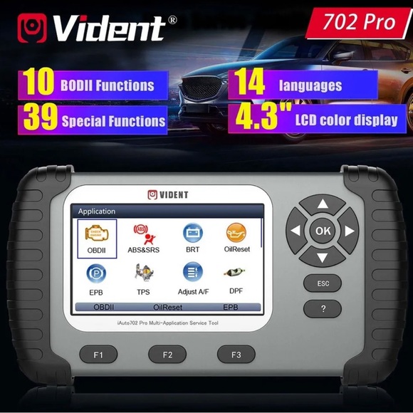 VIDENT iAuto 702 Pro OBD2 Scanner ABS/SRS/EPB Code Reader Auto Diagnosis Tool - Picture 4 of 11
